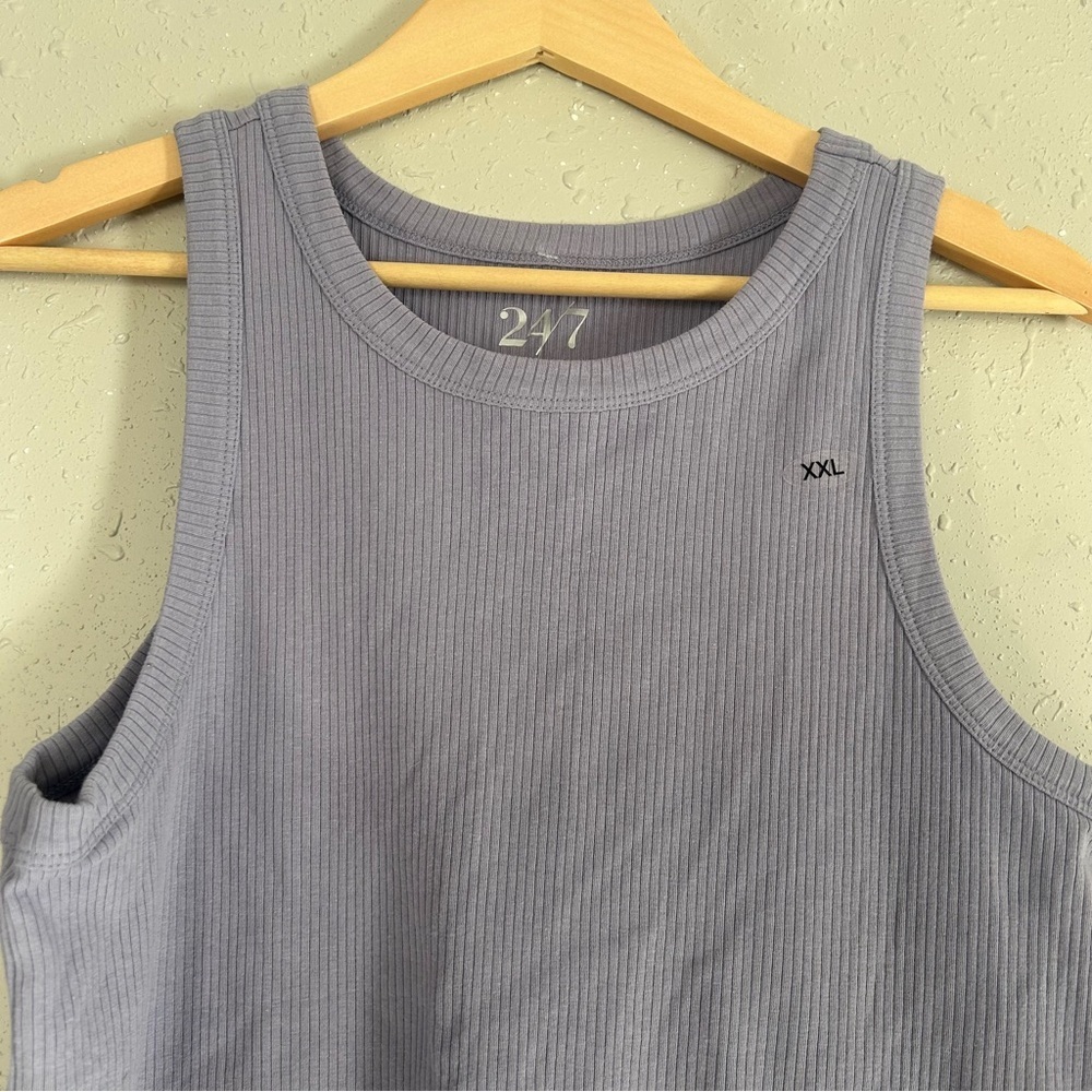 🦋 NWT Maurices Lavender Ribbed Tank Top Purple Casual Stretch Comfy XXL - Picture 2 of 7